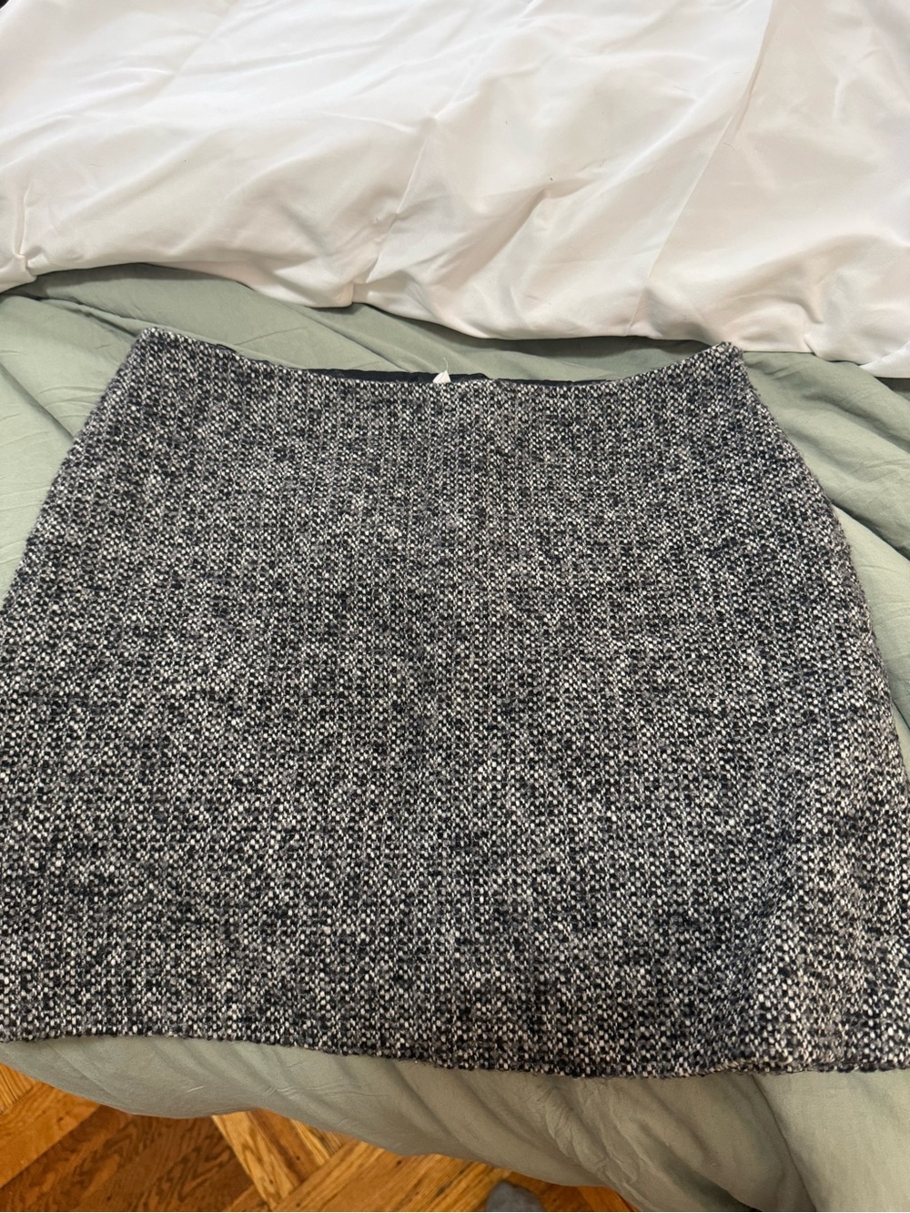 J. Crew Black and White Tweed Mini Skirt